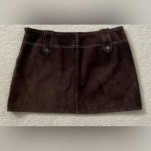 Brown suede skirt